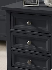 Julian Bowen Anthracite Maine 3 Drawer Bedside Table - Image 3 of 5