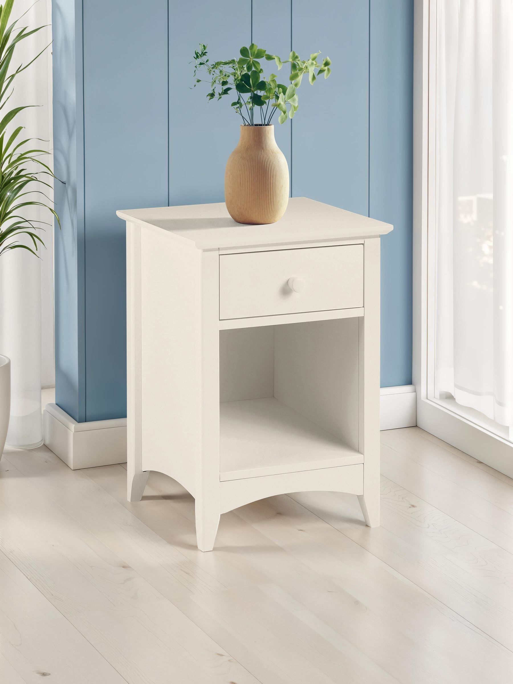 Julian Bowen Cameo One Draw Bedside - Stone White - Image 6