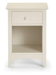 Julian Bowen Stone White Cameo 1 Drawer Bedside Table - Image 1 of 3