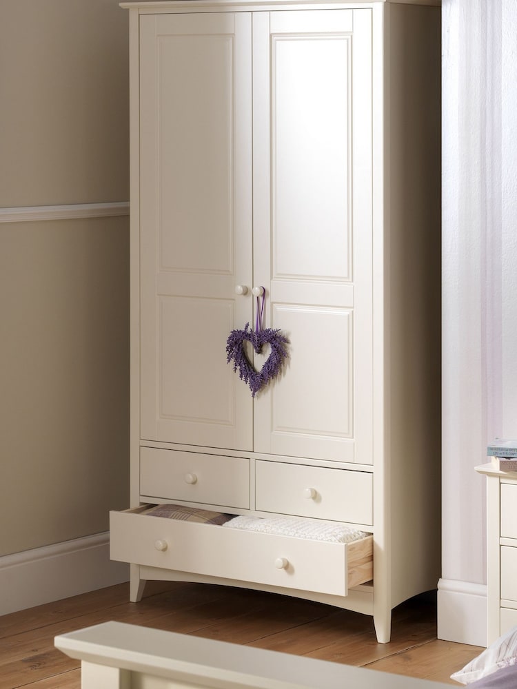 Julian Bowen Stone White Cameo Double, 3 drawers Wardrobe - Image 1 of 4