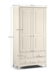 Julian Bowen Stone White Cameo Double, 3 drawers Wardrobe - Image 5 of 6