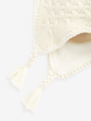 Cream Double Pom Baby Trapper Hat (0mths-2yrs) - Image 3 of 3