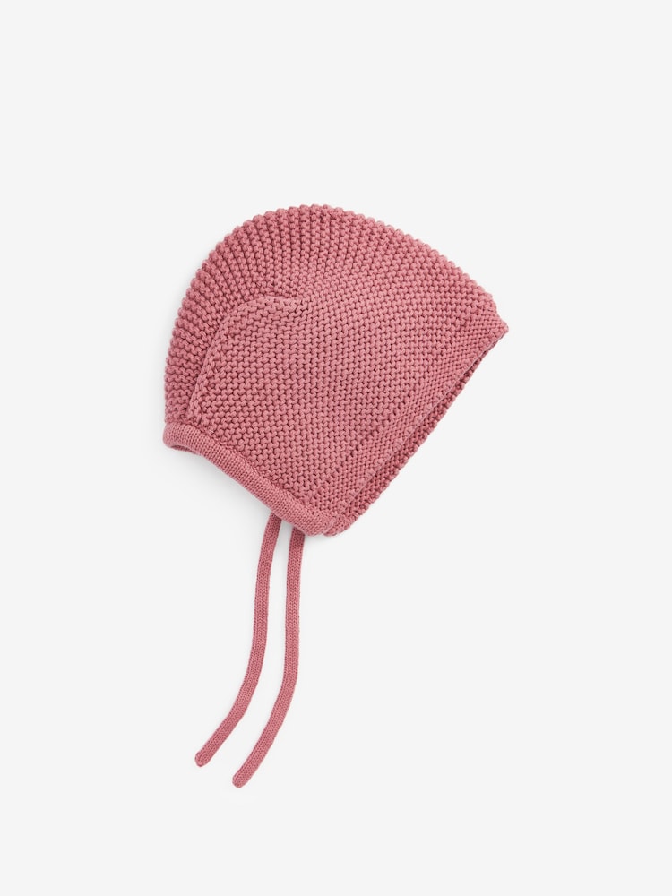 Pink Knitted Bonnet Baby Hat (0mths-2yrs) - Image 2 of 3