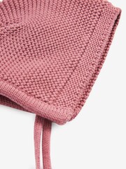 Pink Knitted Bonnet Baby Hat (0mths-2yrs) - Image 3 of 3