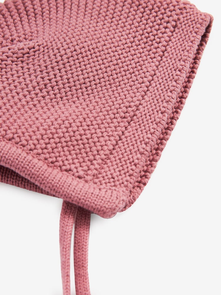 Pink Knitted Bonnet Baby Hat (0mths-2yrs) - Image 3 of 3