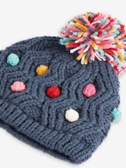Navy Baby Pom Hat (0mths-2yrs) - Image 2 of 2