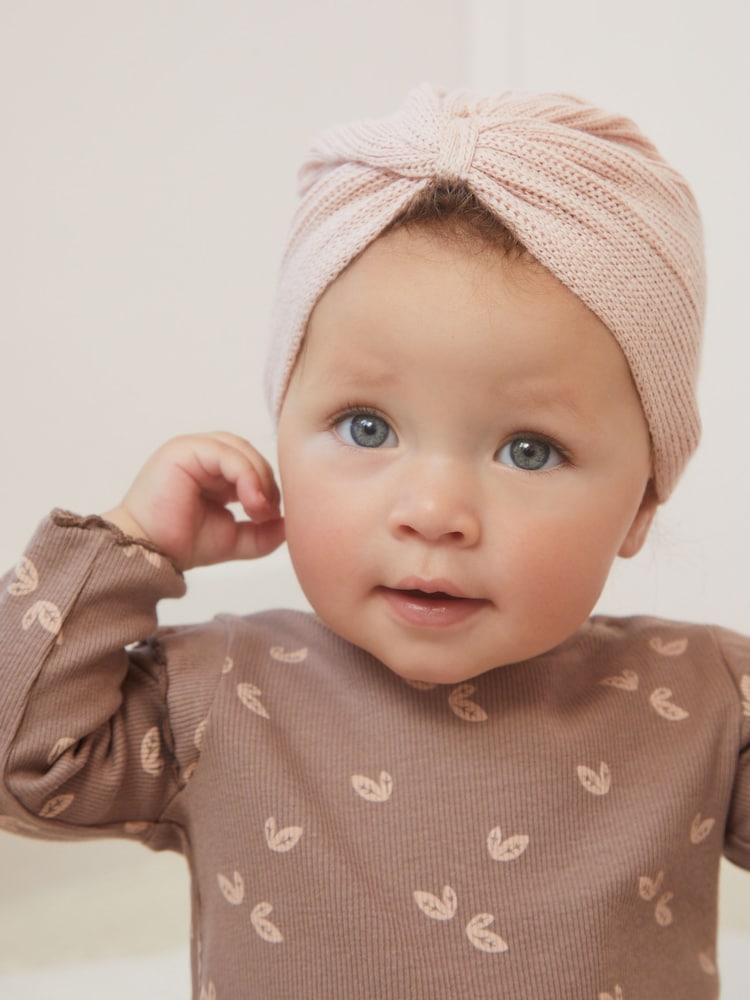 Pink Baby Knitted Turban Hat (0mths-3yrs) - Image 1 of 3