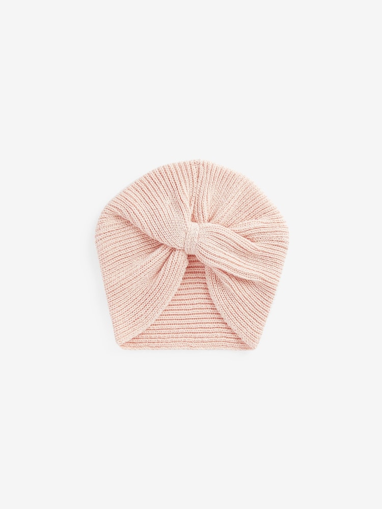Pink Baby Knitted Turban Hat (0mths-3yrs) - Image 2 of 3