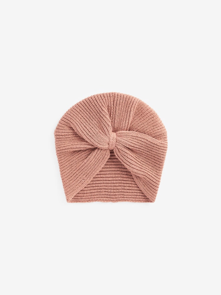 Rust Brown Baby Knitted Turban Hat (0mths-3yrs) - Image 2 of 3