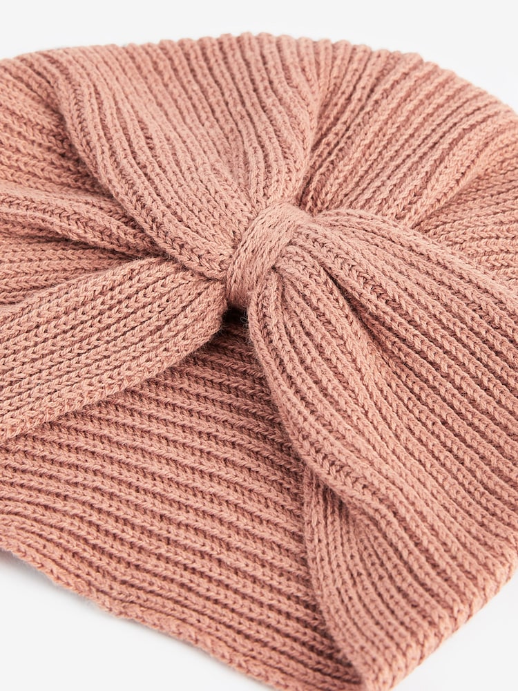 Rust Brown Baby Knitted Turban Hat (0mths-3yrs) - Image 3 of 3