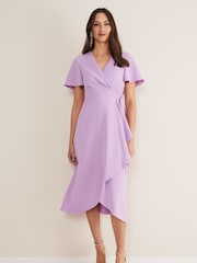 Phase Eight Purple Julissa Wrap Dress - Image 3 of 6