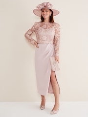 Phase Eight Pink Petite Adeline Double Layer Dress - Image 1 of 7