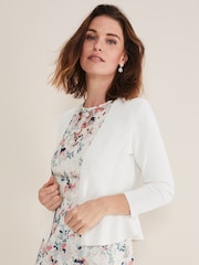 Phase Eight Cream Salma Flare Hem Knitted Jacket - Image 1 of 5