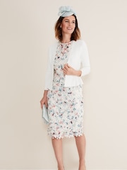 Phase Eight Cream Salma Flare Hem Knitted Jacket - Image 3 of 5