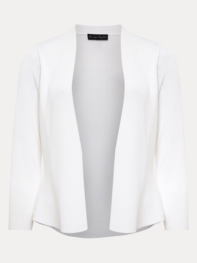 Phase Eight Cream Salma Flare Hem Knitted Jacket - Image 5 of 5