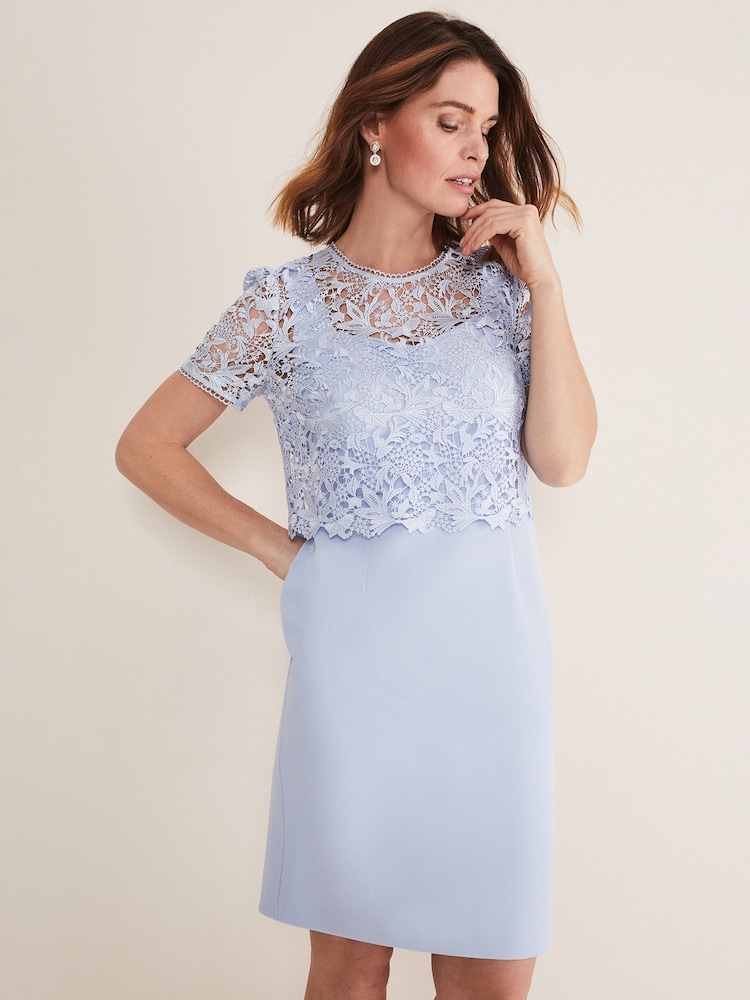 Phase Eight Blue Isabella Lace Dress - Image 1 of 7