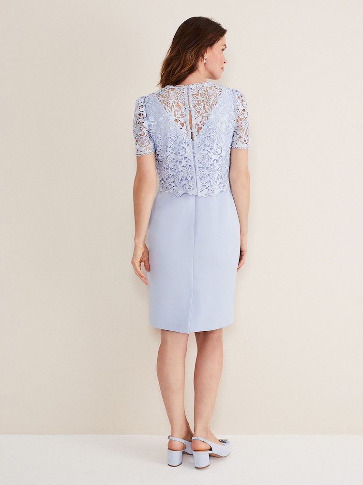 Phase Eight Blue Isabella Lace Dress - Image 2 of 7