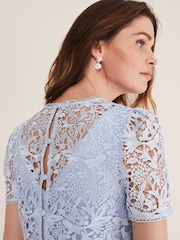 Phase Eight Blue Isabella Lace Dress - Image 5 of 7
