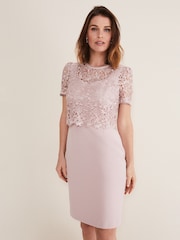 Phase Eight Pink Isabella Lace Dress - Image 1 of 7