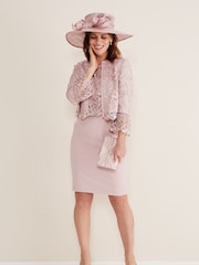 Phase Eight Pink Isabella Lace Dress - Image 3 of 7