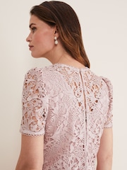 Phase Eight Pink Isabella Lace Dress - Image 5 of 7