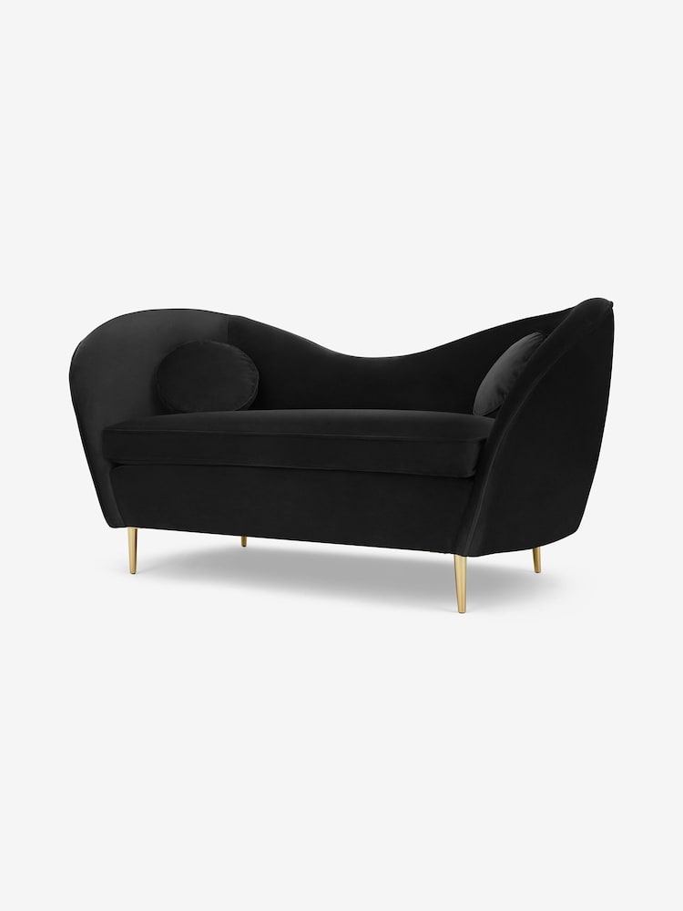 MADE.COM Modern Velvet Charcoal Grey Kooper 2 Seater Sofa - Image 1 of 8