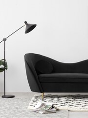 MADE.COM Modern Velvet Charcoal Grey Kooper 2 Seater Sofa - Image 4 of 8