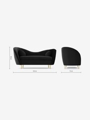 MADE.COM Modern Velvet Charcoal Grey Kooper 2 Seater Sofa - Image 7 of 8