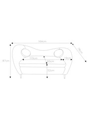 MADE.COM Modern Velvet Charcoal Grey Kooper 2 Seater Sofa - Image 8 of 8