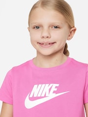Nike Pink Futura Cropped T-Shirt - Image 3 of 4
