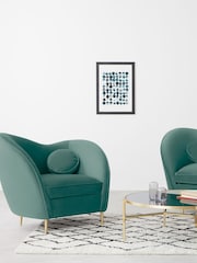 MADE.COM Modern Velvet Kingfisher Blue Kooper Accent Chair - Image 2 of 5