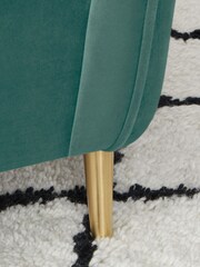 MADE.COM Modern Velvet Kingfisher Blue Kooper Accent Chair - Image 3 of 5