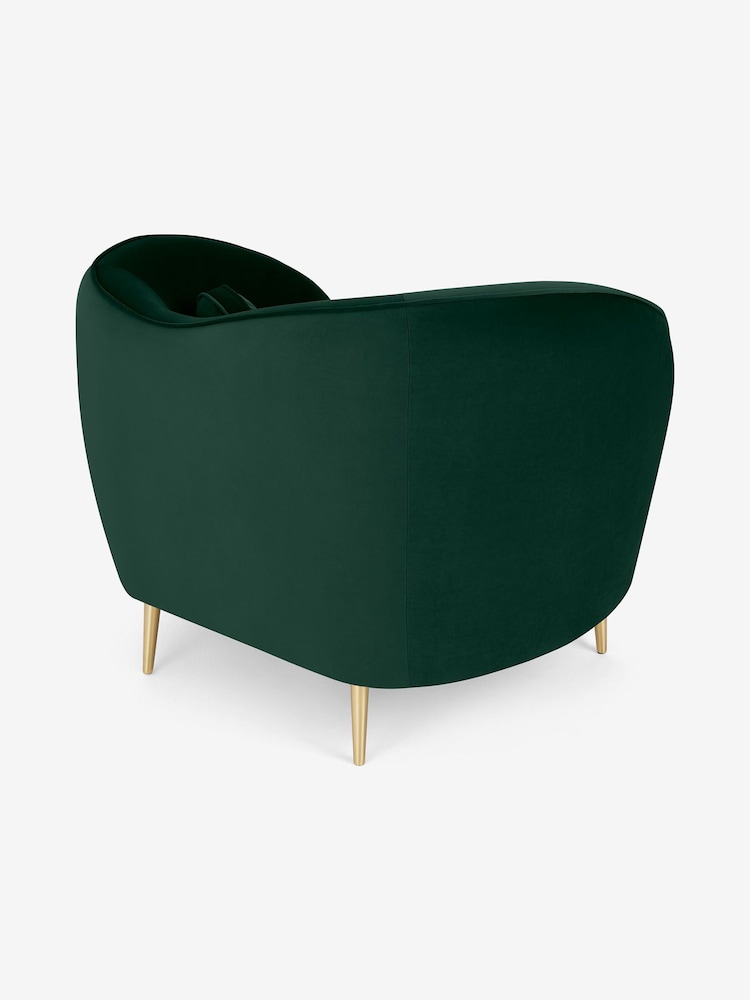 MADE.COM Modern Velvet Bottle Green Kooper Accent Chair - Image 2 of 3