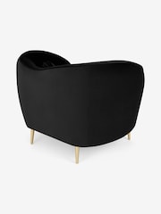 MADE.COM Modern Velvet Charcoal Grey Kooper Accent Chair - Image 4 of 8