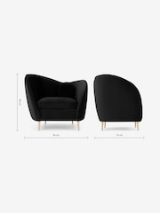 MADE.COM Modern Velvet Charcoal Grey Kooper Accent Chair - Image 7 of 8