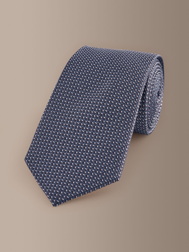 Blue Signature Textured Silk Tie - Image 1 of 3 Blue Signature Textured Silk Tie - Image 1 of 3