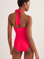 Boden Red Levanzo Ruched Halter Swimsuit - Image 2 of 6