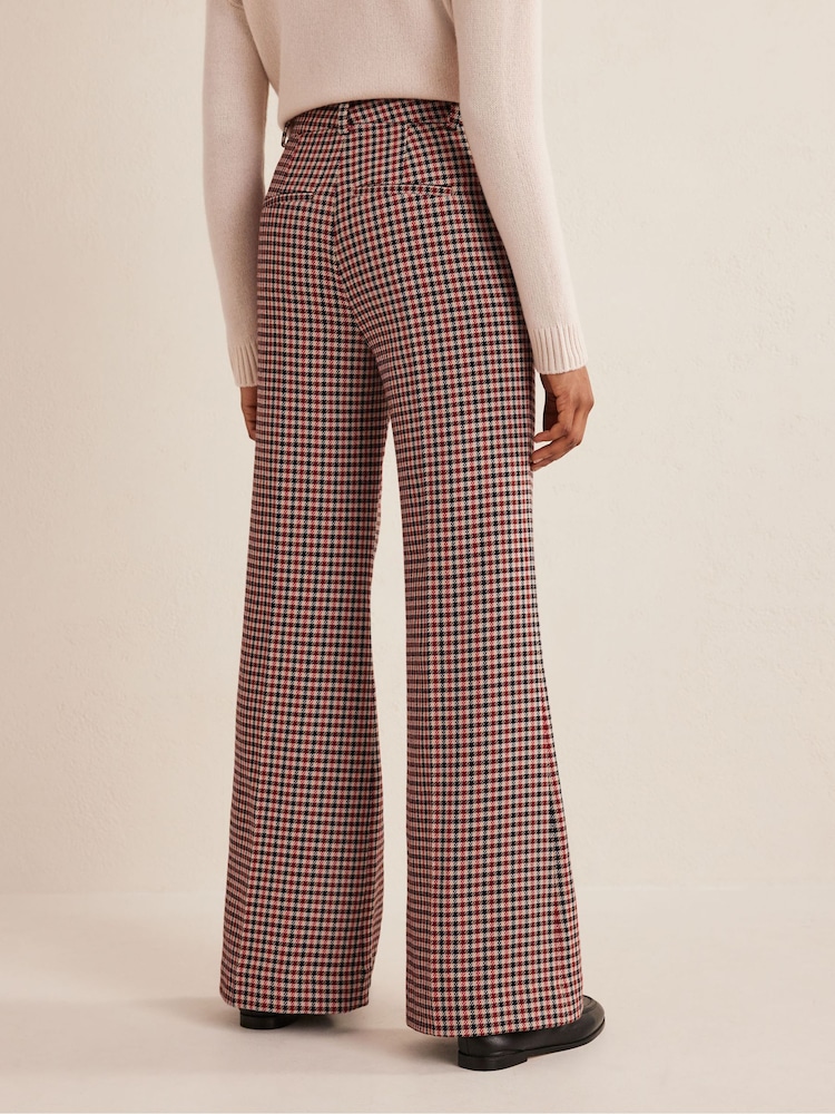 Boden Natural Relaxed Flare Wool Trousers - Image 2 of 4