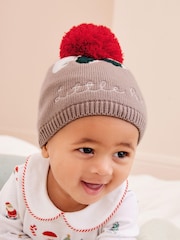 Mink Brown Knitted Little Pud Baby Hat (0mths-2yrs) - Image 1 of 4