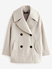 Winter White Double Breasted Long Sleeved Peacoat - Image 3 of 5