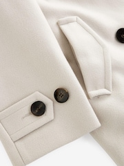 Winter White Double Breasted Long Sleeved Peacoat - Image 4 of 5