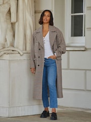 Brown Heritage Check Overcoat - Image 2 of 7