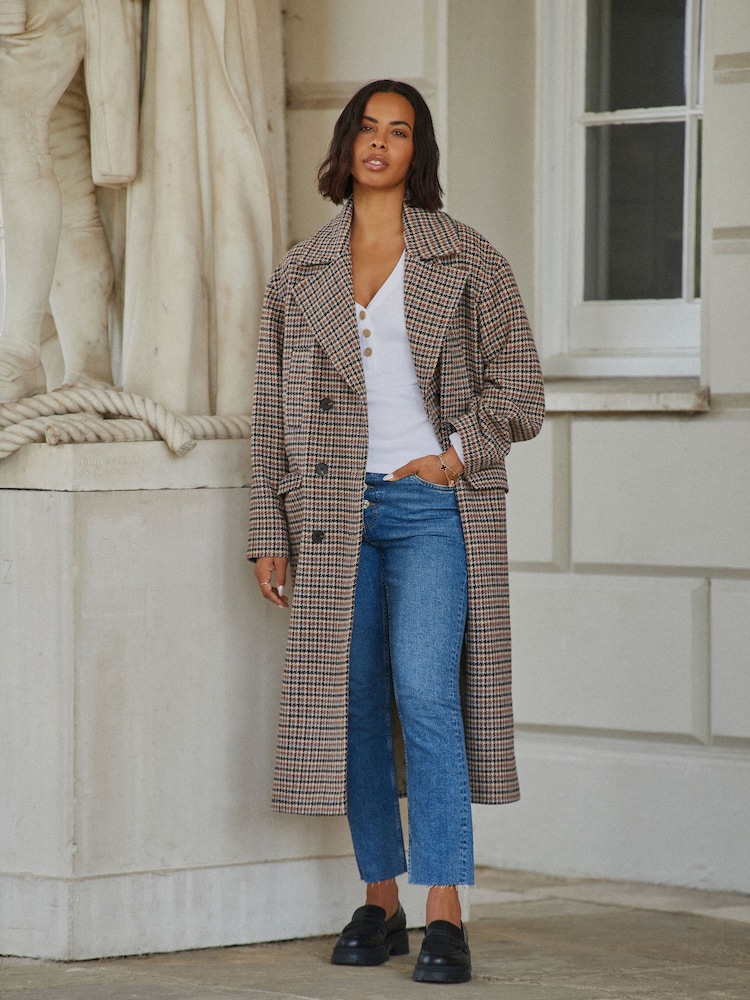 Brown Heritage Check Overcoat - Image 2 of 7