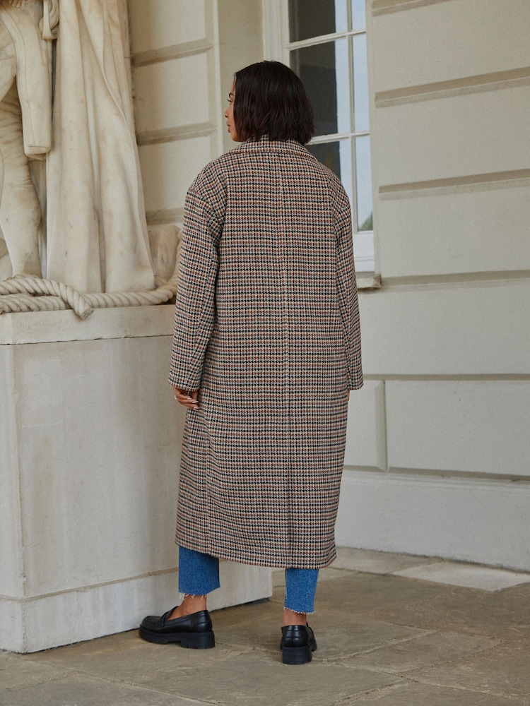 Brown Heritage Check Overcoat - Image 3 of 7