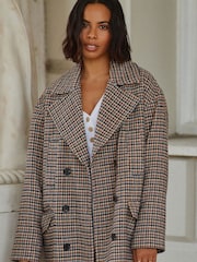 Brown Heritage Check Overcoat - Image 4 of 7