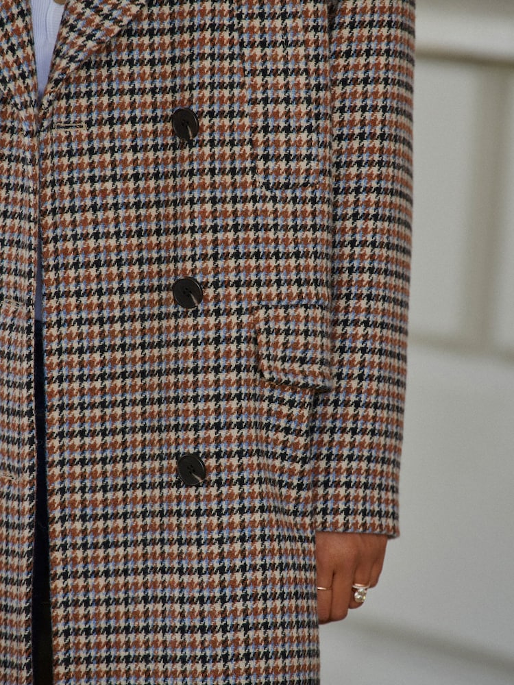 Brown Heritage Check Overcoat - Image 5 of 7