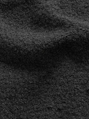 Black Longline Bouclé Coat - Image 6 of 7