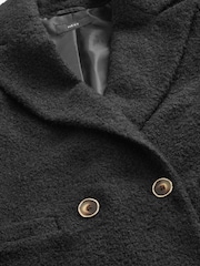 Black Longline Bouclé Coat - Image 7 of 7