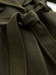 Khaki Green Belted Quilt Lined Trench Style Coat - Image 7 of 9