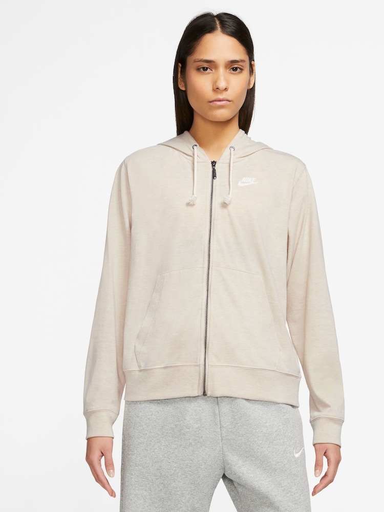 Nike Beige Gym Vintage Full Zip Hoodie - Image 1 of 3